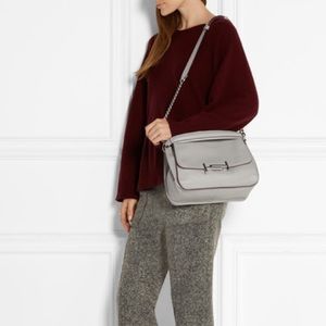 TOD’s Grey color leather double T shoulder pre-owned bag